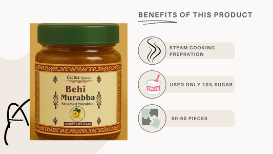 CACTUS SPICES | STEAMED MURABBA | DRY BEHI Murabba | Only 10% Sugar Used | 50-60 Pieces | No Preservative | 400G