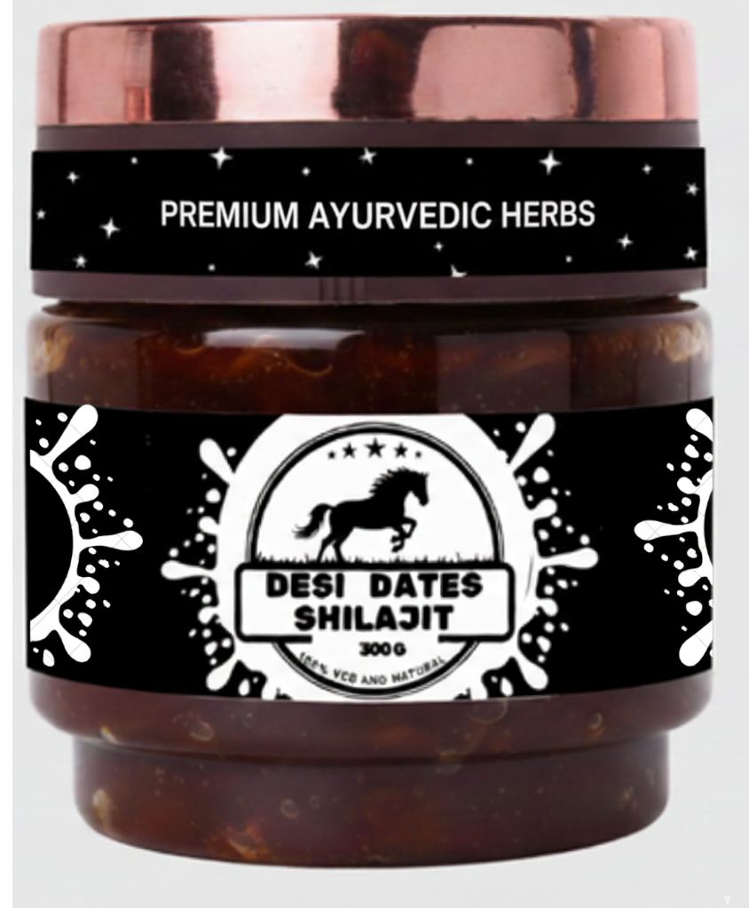 CACTUS SPICES| HOMEMADE Desi Dates Shilajit | Premium Madjool Dates Murabba with Ashwagandha and Row forest Honey | 300G