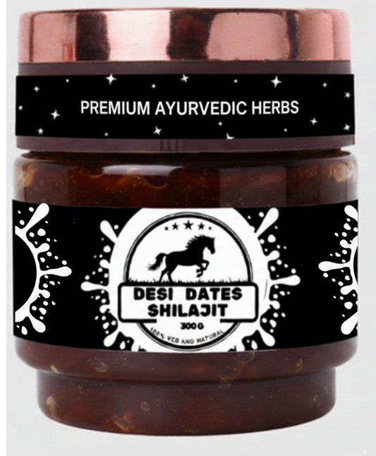 CACTUS SPICES| HOMEMADE Desi Dates Shilajit | Premium Madjool Dates Murabba with Ashwagandha and Row forest Honey | 300G