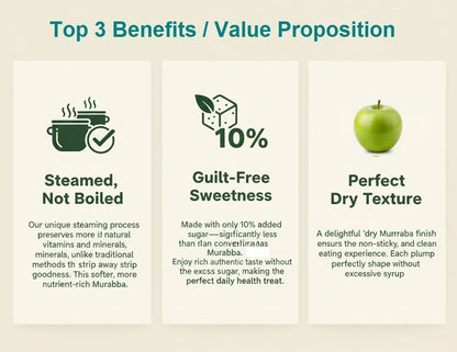 CACTUS SPICES | STEAMED MURABBA | DRY APPLE Murabba | Only 10% Sugar Used  | 50-60 Pieces | No Preservative | 400G