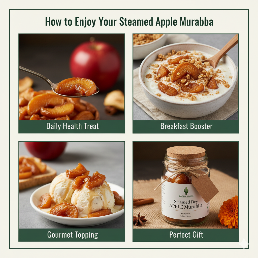 CACTUS SPICES | STEAMED MURABBA | DRY APPLE Murabba | Only 10% Sugar Used  | 50-60 Pieces | No Preservative | 400G