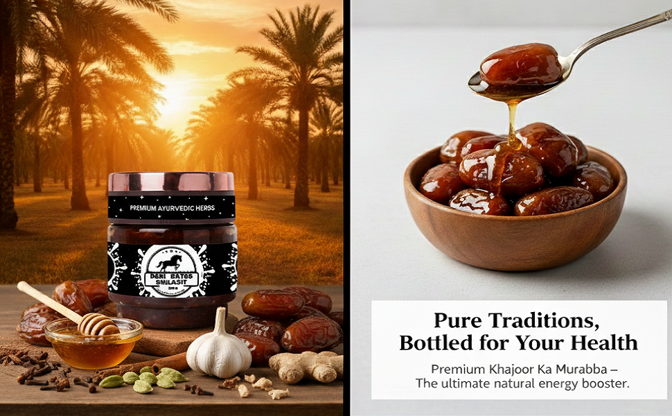 CACTUS SPICES| HOMEMADE Desi Dates Shilajit | Premium Madjool Dates Murabba with Ashwagandha and Row forest Honey | 300G