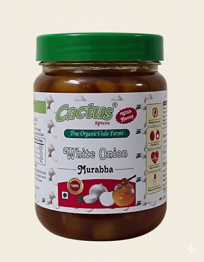 CACTUS SPICES HOMEMADE | White Onion Murabba (Safed Pyaaz Murabba) | Row forest Honey |